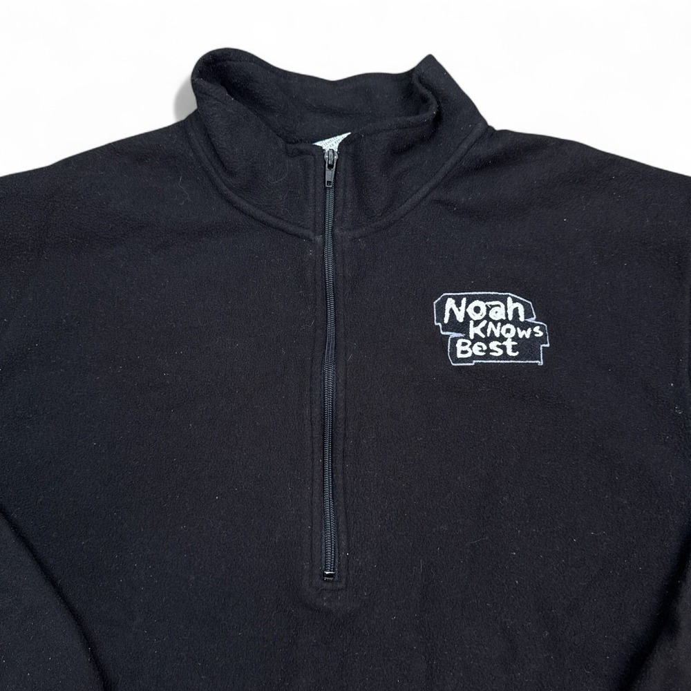 Vintage Nickelodeon Noah Knows Best Jacket Adult Size Xl Black 1/4 Zip 90s